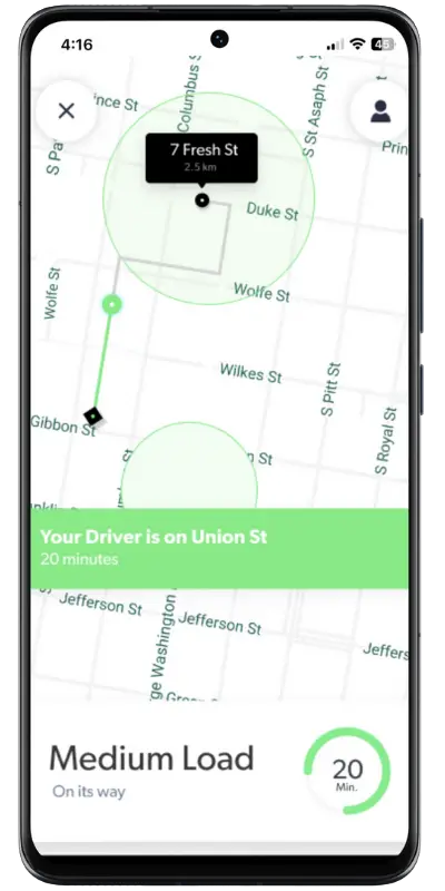 Flitt delievery SCREENCAPTURE MAP
